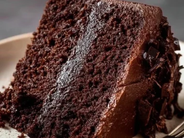 Delicious Chocolate Espresso Cake topped with chocolate and espresso flavors