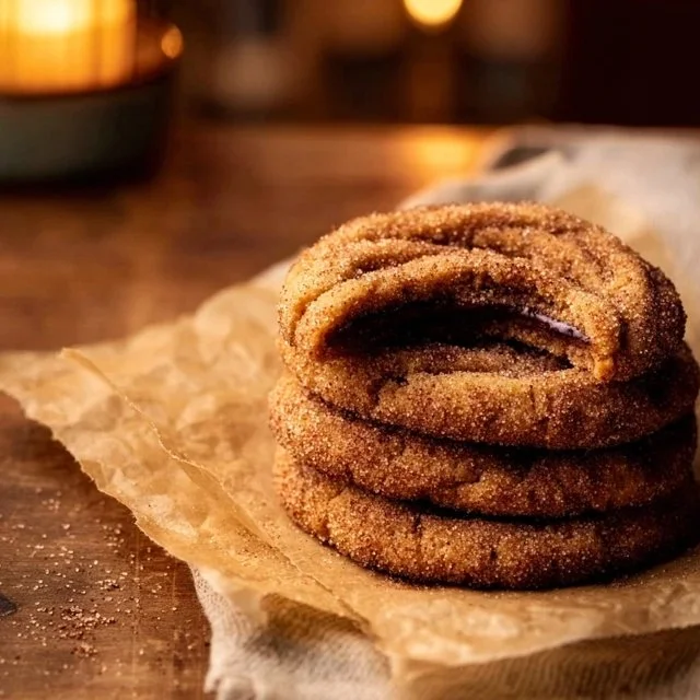 Delicious homemade Churro Cookies fresh out of the oven, dusted with cinnamon sugar.