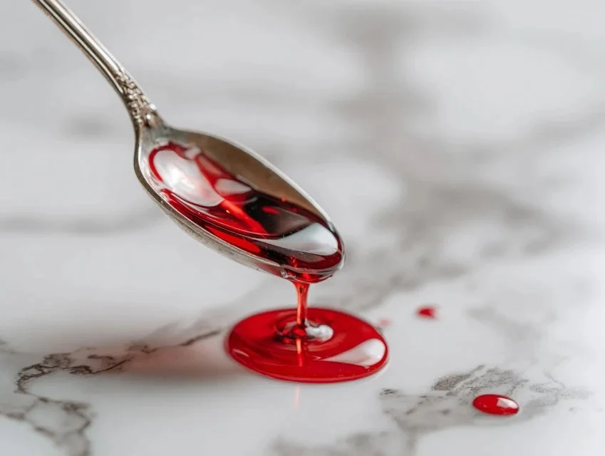Spooky Halloween desserts featuring edible blood for a fun treat.