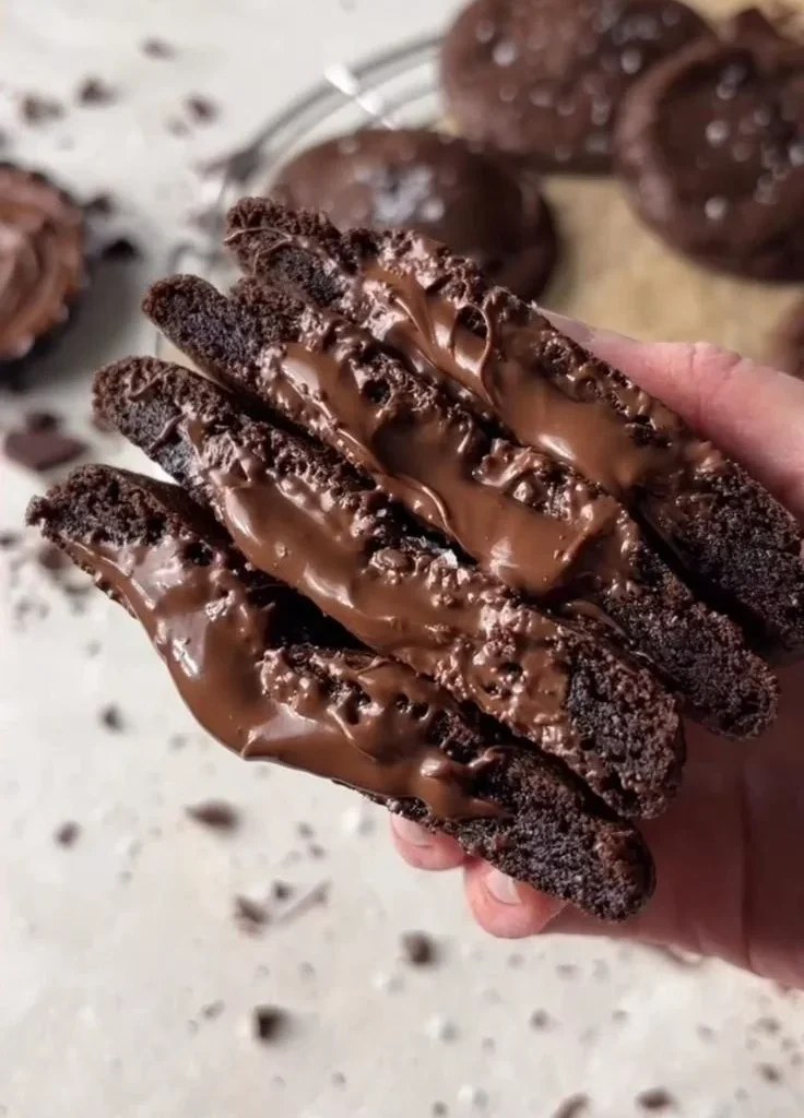 Delicious Nutella chocolate lava cookies with a gooey chocolate center