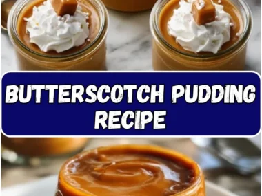 Delicious bowl of homemade butterscotch pudding topped with whipped cream.