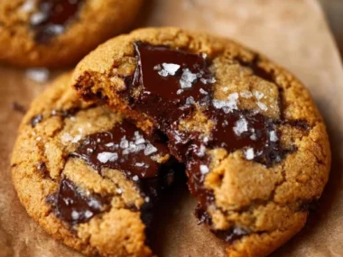Delicious chewy pumpkin chocolate chip cookies fresh out of the oven