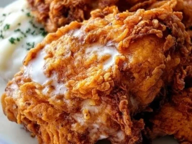 Deliciously crispy Chicken Fried Chicken served with sides on a plate.