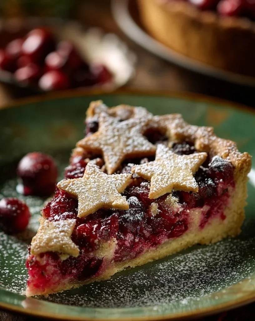 Homemade Christmas Pie with festive decorations and seasonal ingredients