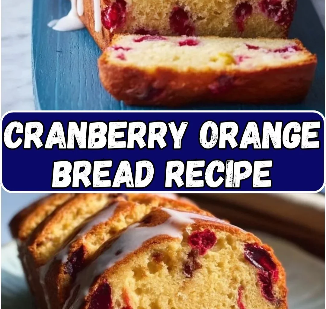 Delicious homemade Cranberry Orange Bread with citrus glaze.