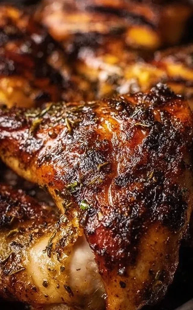 Firefighter grilling famous barbecued chicken with smoky flavors and spices