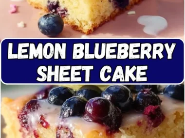 Lemon Blueberry Cake on a white plate with fresh blueberries and lemon slices