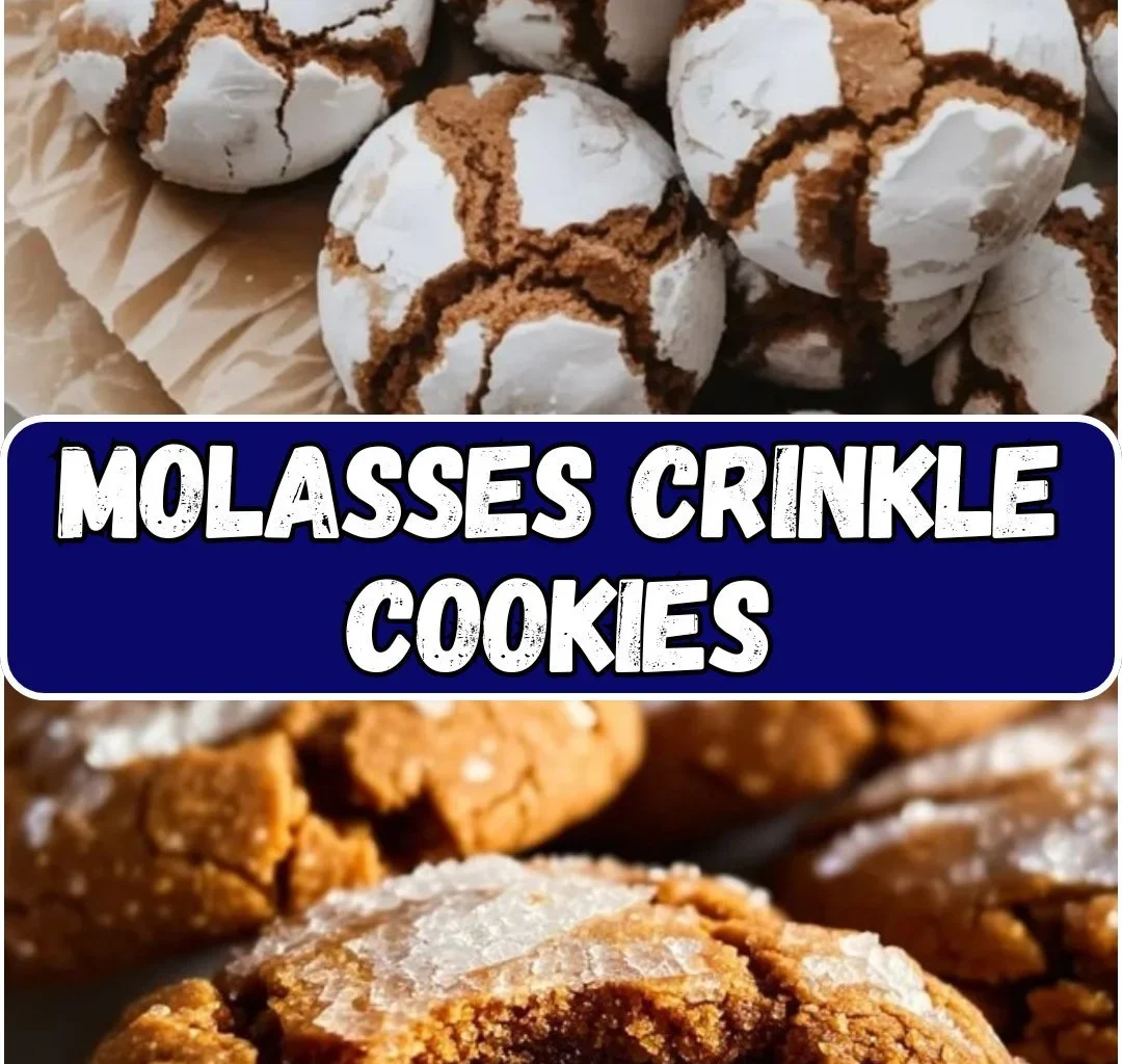 Delicious molasses crinkle cookies with a chewy texture and spiced flavor