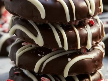 Delicious peppermint bark cookies topped with crushed peppermint candy.