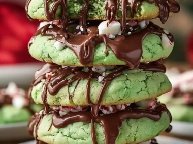 Delicious peppermint hot chocolate cookies with a festive touch