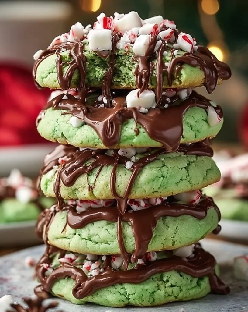 Delicious peppermint hot chocolate cookies with a festive touch