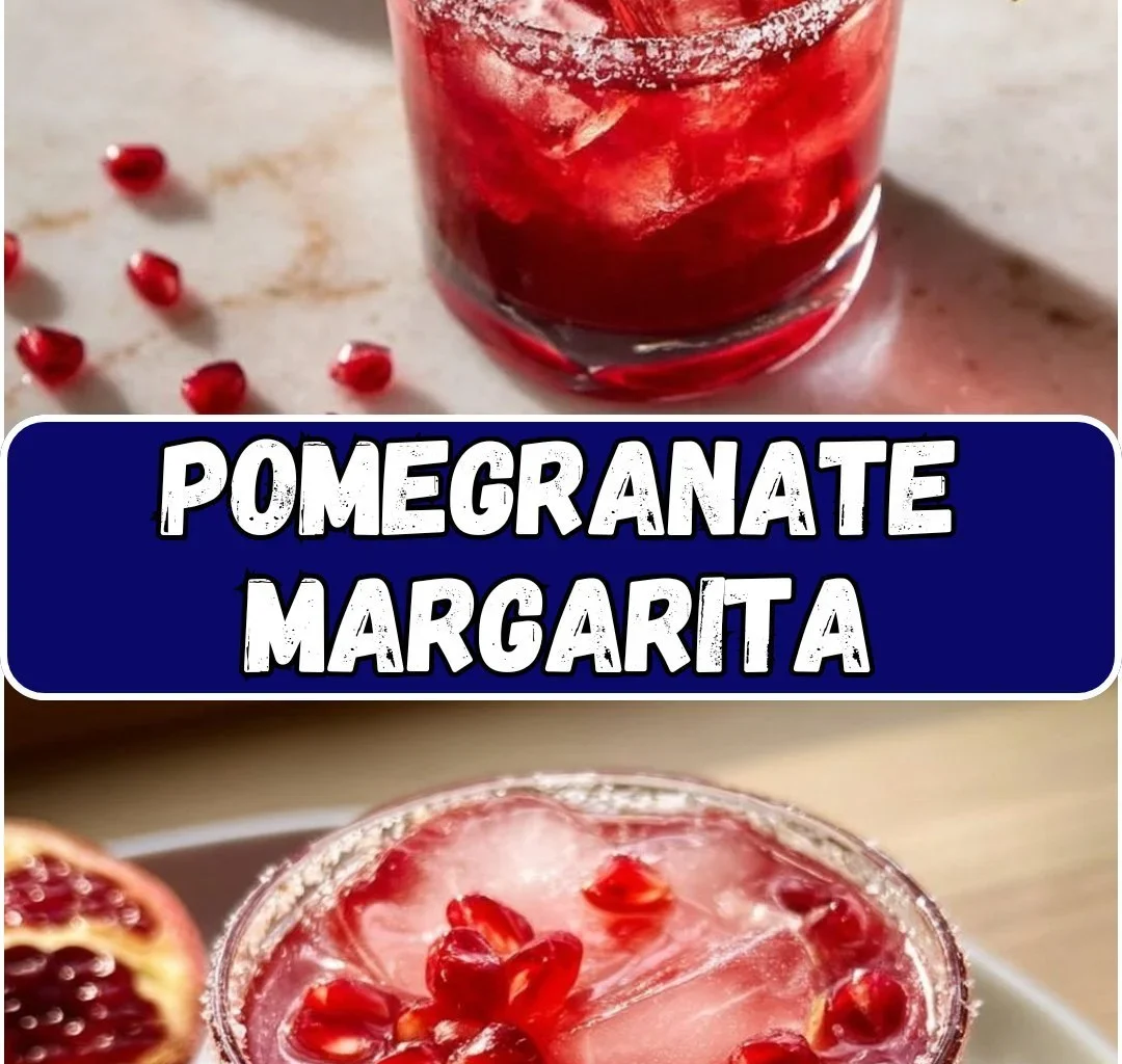 Refreshing Pomegranate Margarita cocktail in a glass with garnish