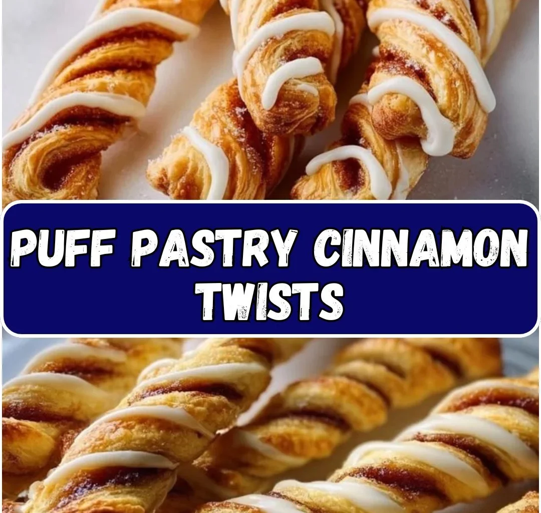 Puff Pastry Cinnamon Twists topped with sugar and cinnamon, golden and flaky.