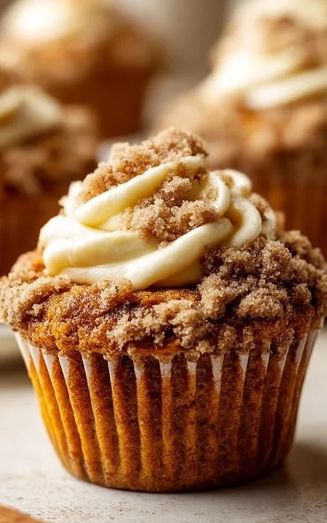 Delicious pumpkin cream cheese muffins fresh from the oven