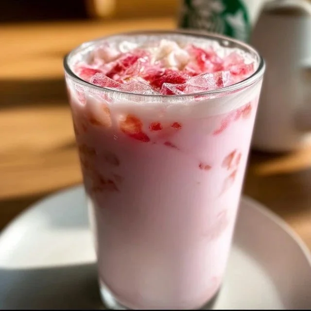 Starbucks Pink Drink featuring white cranberry juice and creamy coconut milk