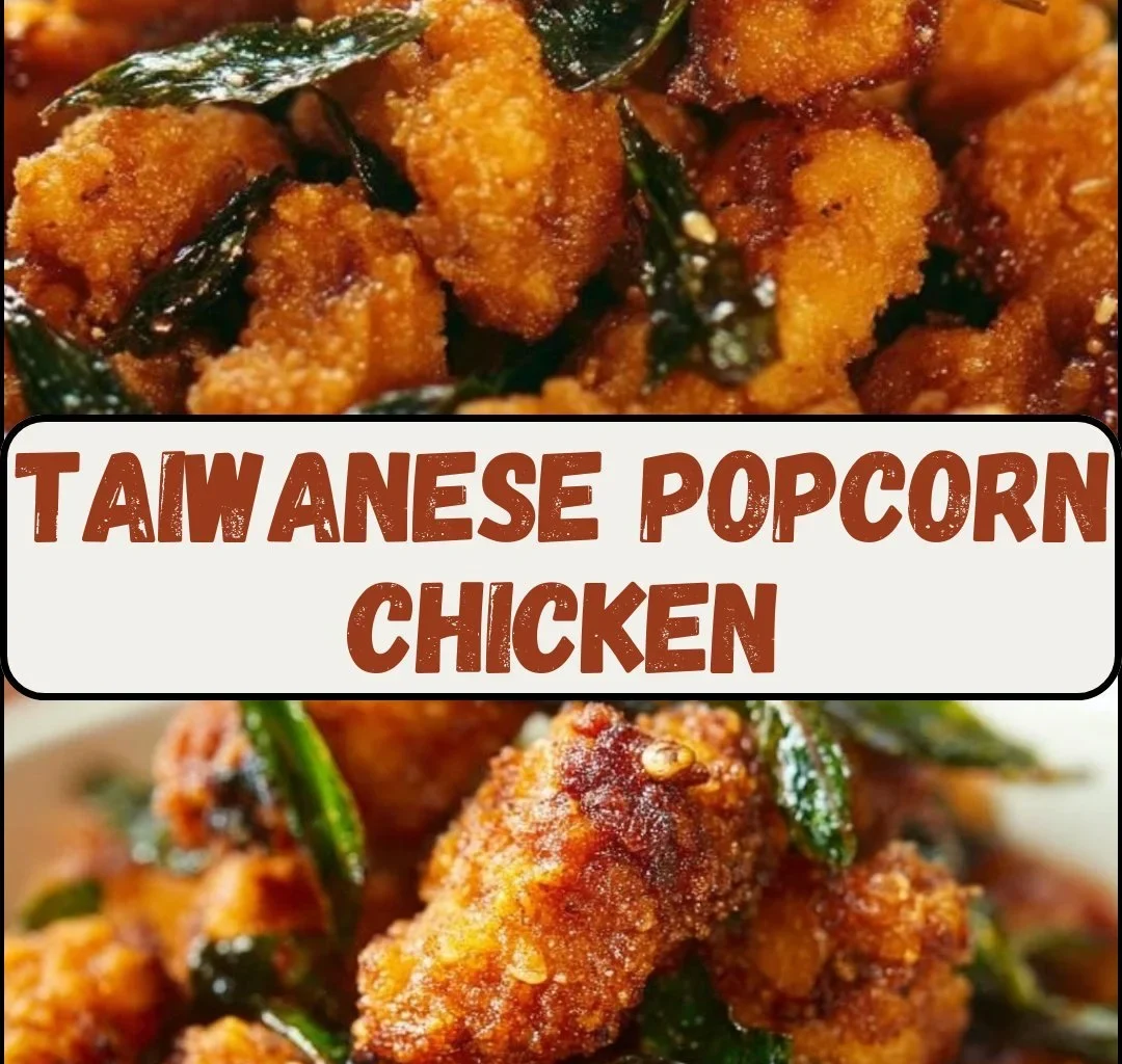 Delicious Taiwanese popcorn chicken served with spices and herbs.