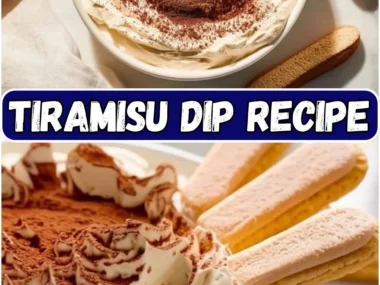 Delicious Tiramisu Dip served in a bowl with cocoa powder on top