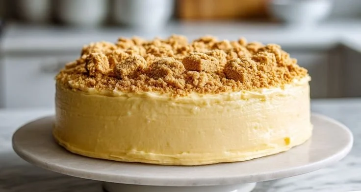 A homemade 3-Ingredient Dog Cake on a plate with dog treats beside it.