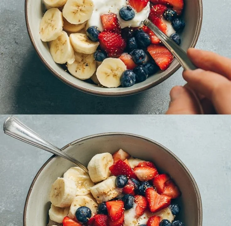 Homemade frozen donuts for dogs featuring fruit, perfect for summer festivities.