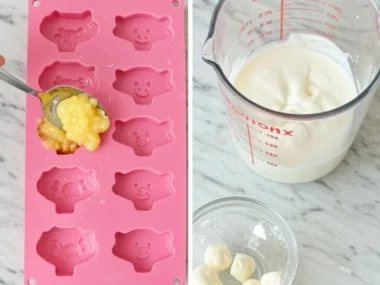 Healthy apple and yogurt dog treats for pet dogs