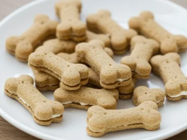 Crunchy banana and honey dog biscuits for healthy treat