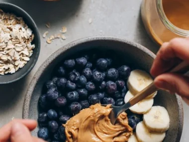 Homemade peanut butter banana blueberry dog treats recipe for healthy pups