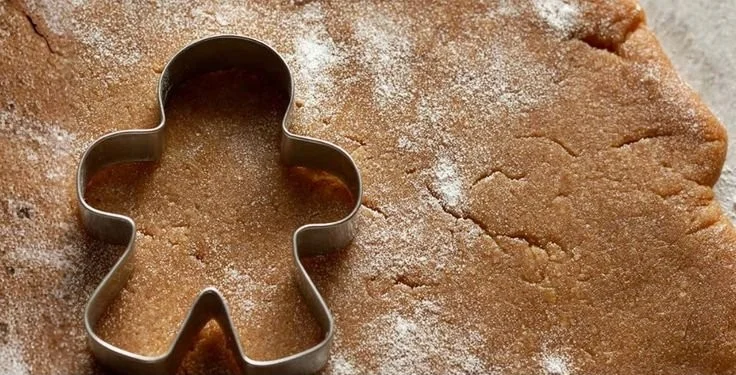 Plate of homemade gingerbread dog cookies for festive pet treats