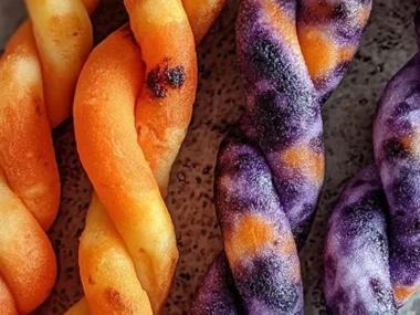 Healthy homemade blueberry carrot twists for dogs in a bowl