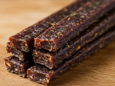 Homemade beef and veggie chew sticks for dogs