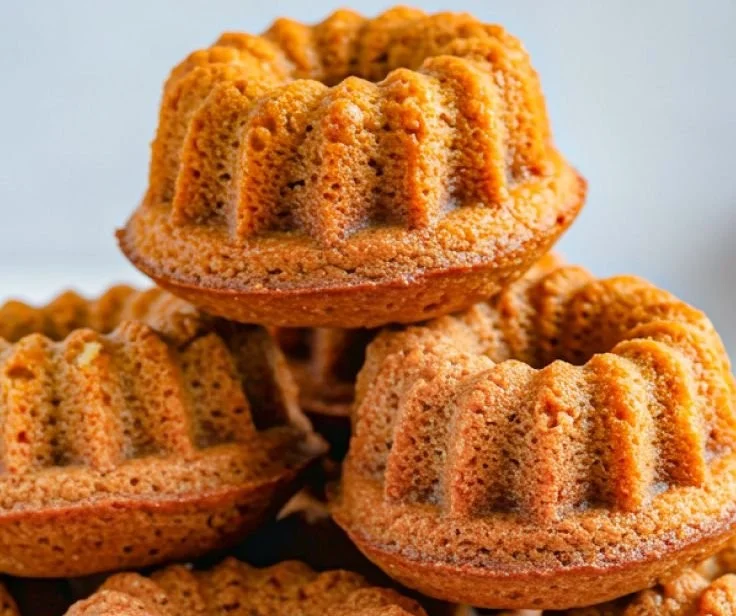 Mini peanut butter bundt cakes made for dogs, perfect pet treat.