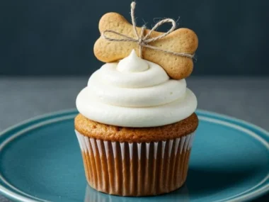 Peanut butter banana dog cupcakes for special dog treats