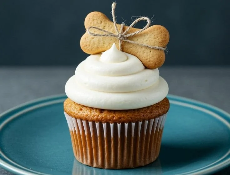 Peanut butter banana dog cupcakes for special dog treats