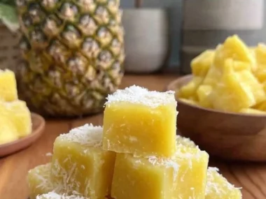 Frozen dog treats featuring pineapple and coconut for a tropical flair