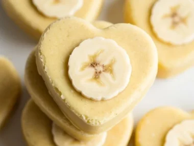 Soft and creamy banana yogurt frozen dog treats for your furry friend