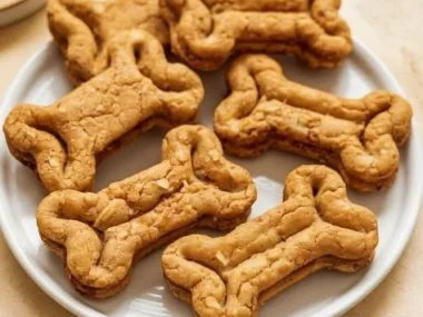 Homemade Apple and Banana Oat Air Fryer Dog Treats for healthy dogs