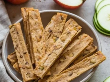 Healthy apple and zucchini dog chew sticks for natural chewing