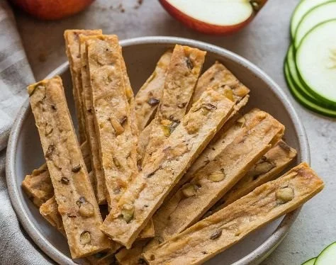 Healthy apple and zucchini dog chew sticks for natural chewing