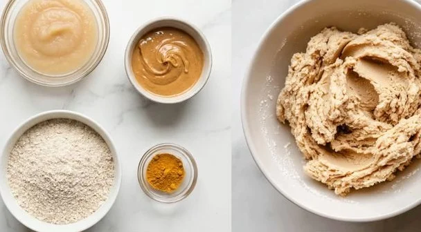 Homemade applesauce dog biscuits for healthy treats