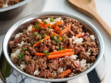 Homemade beef dog treats with carrots for healthy dog snacks