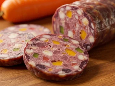 Beef, carrot, and spinach sausage roll recipe for dogs