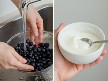 Blueberry and yogurt frozen dog treats for healthy snacks