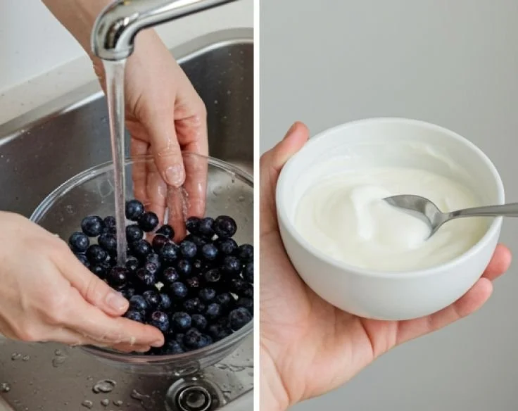 Blueberry and yogurt frozen dog treats for healthy snacks