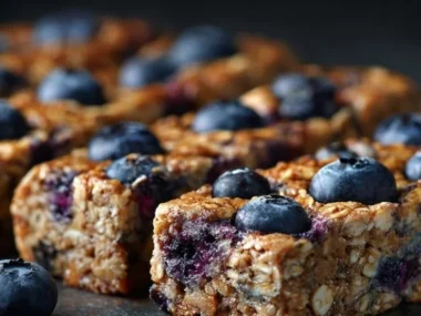 Blueberry and banana chewy bars for dogs, perfect as a tasty treat.