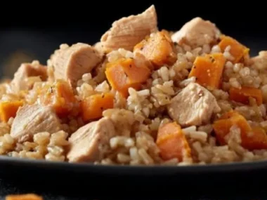 Homemade Chicken Sweet Potato DIY Dog Food recipe for healthy pets