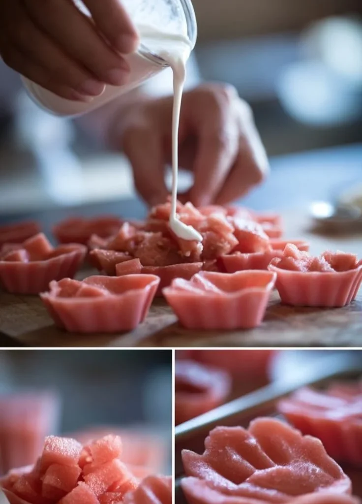 Happy dog enjoying a homemade watermelon freeze treat