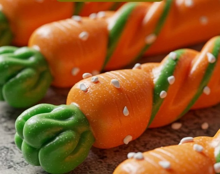 Christmas carrot candy canes for dogs in festive packaging