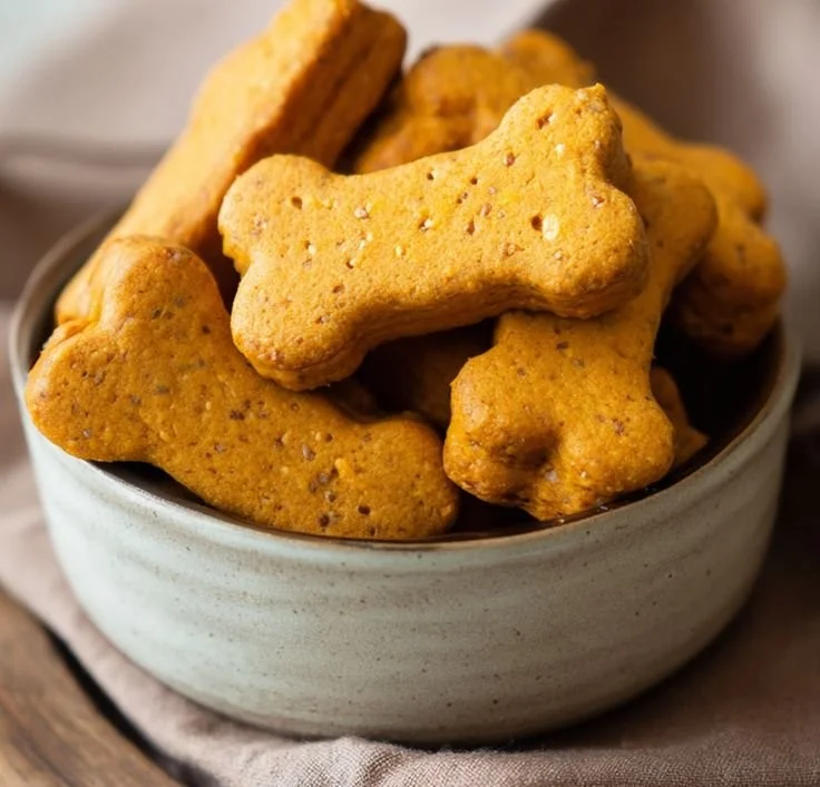 Pumpkin and flaxseed biscuits served on a rustic wooden table with fall decorations.
