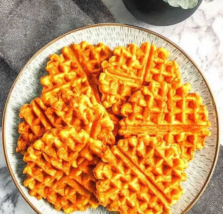 Homemade dog waffles ready to be served to a happy dog