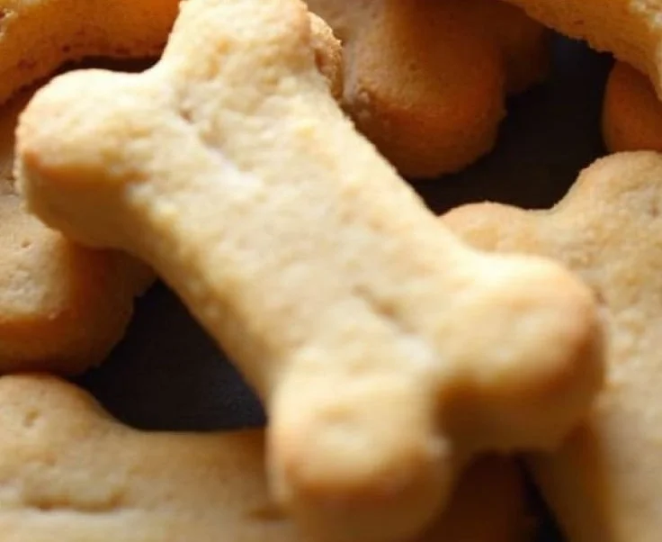 Crunchy homemade sourdough dog treats in a bowl for pets