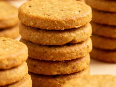 Crunchy pumpkin peanut butter wafers in a bowl, perfect autumn snack